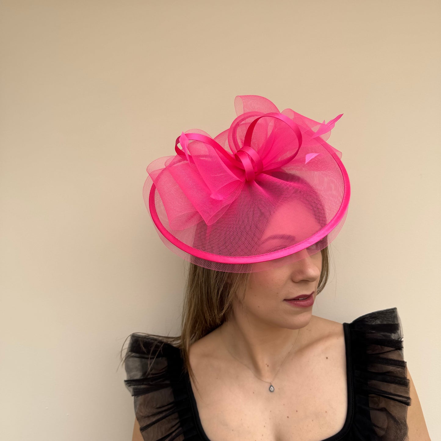 J Bees JB25/71 Hot Pink Fascinator