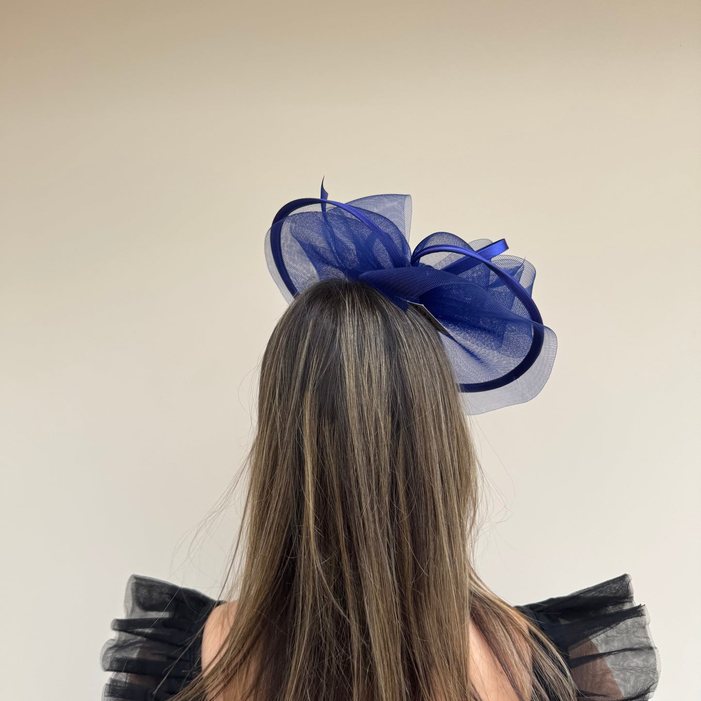J Bees JB25/71 Cobalt Blue Crin with Satin Edging and Detail Fascinator