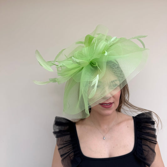 J Bees JB20/165 Meadow Green Crin Large Fascinator Meadow