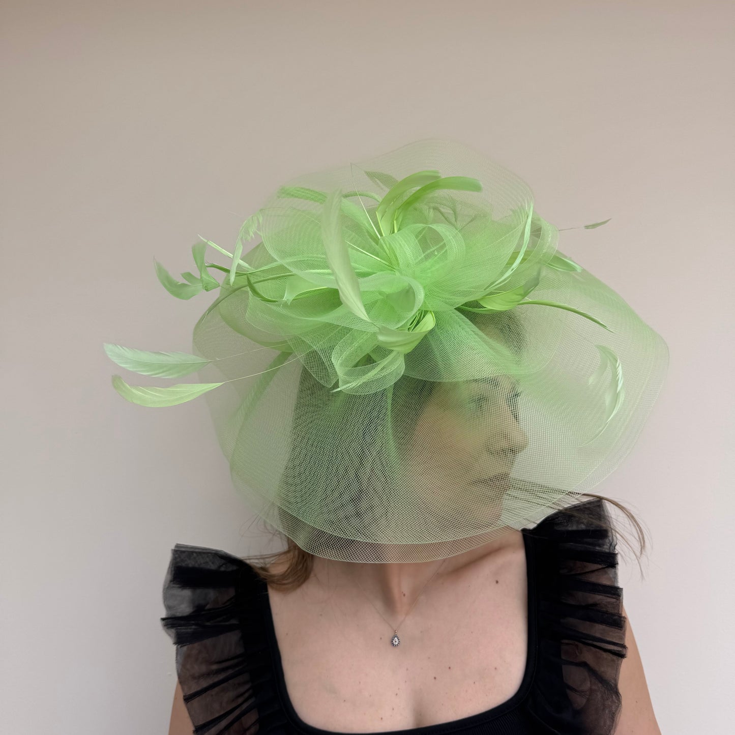 J Bees JB20/165 Meadow Green Crin Large Fascinator Meadow