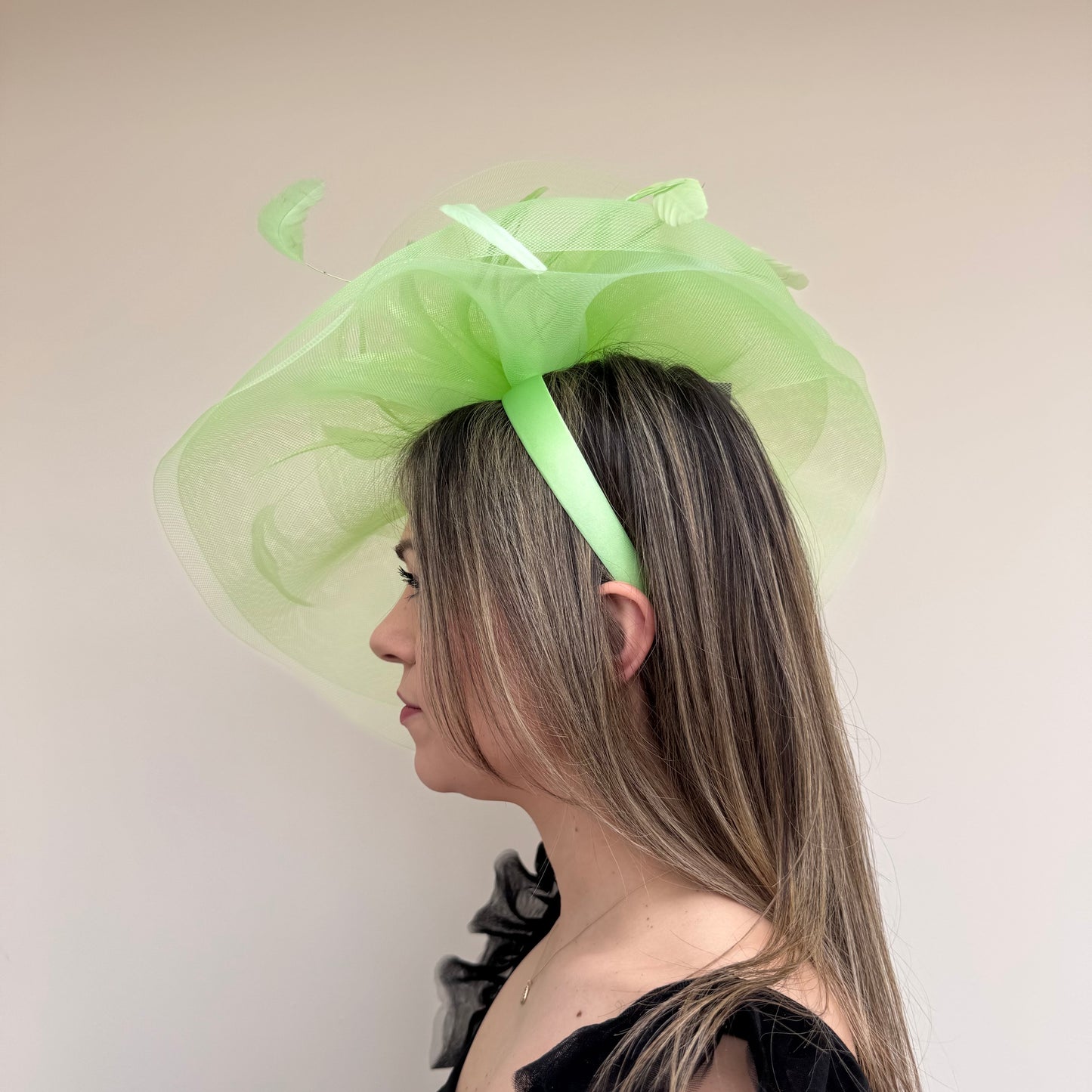 J Bees JB20/165 Meadow Green Crin Large Fascinator Meadow