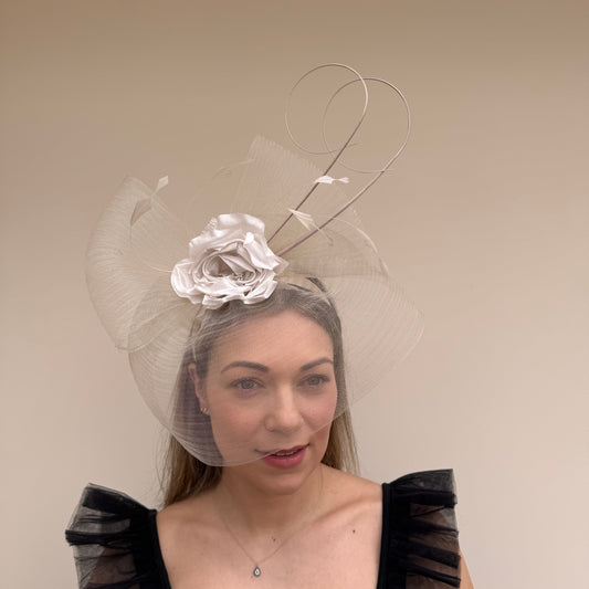 J Bees JB26/114 Champagne Beige Mesh Fascinator