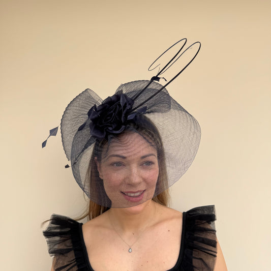 J Bees JB26/114 Navy Mesh Fascinator