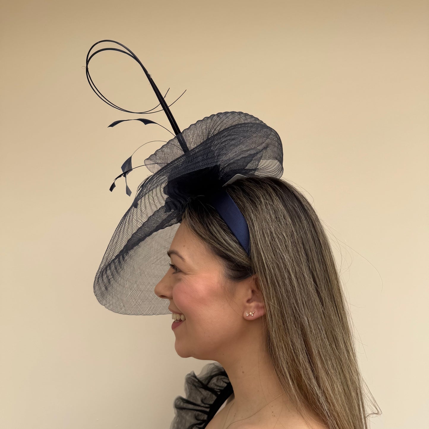 J Bees JB26/114 Navy Mesh Fascinator
