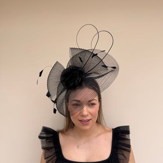 J Bees JB26/114 Black Mesh Fascinator