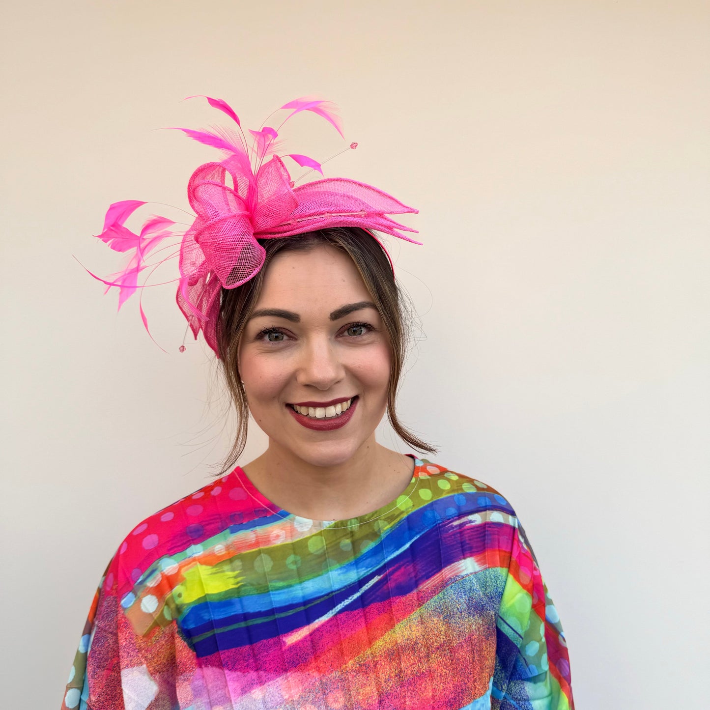 J Bees JB23/318 Hot Pink Fascinator