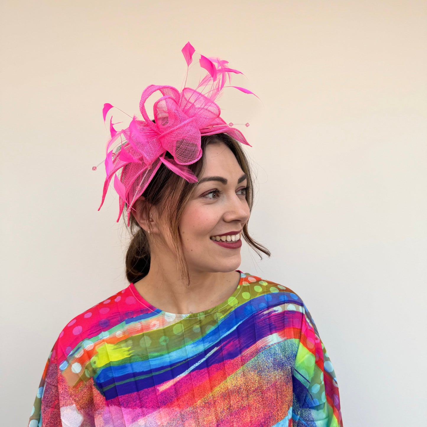 J Bees JB23/318 Hot Pink Fascinator