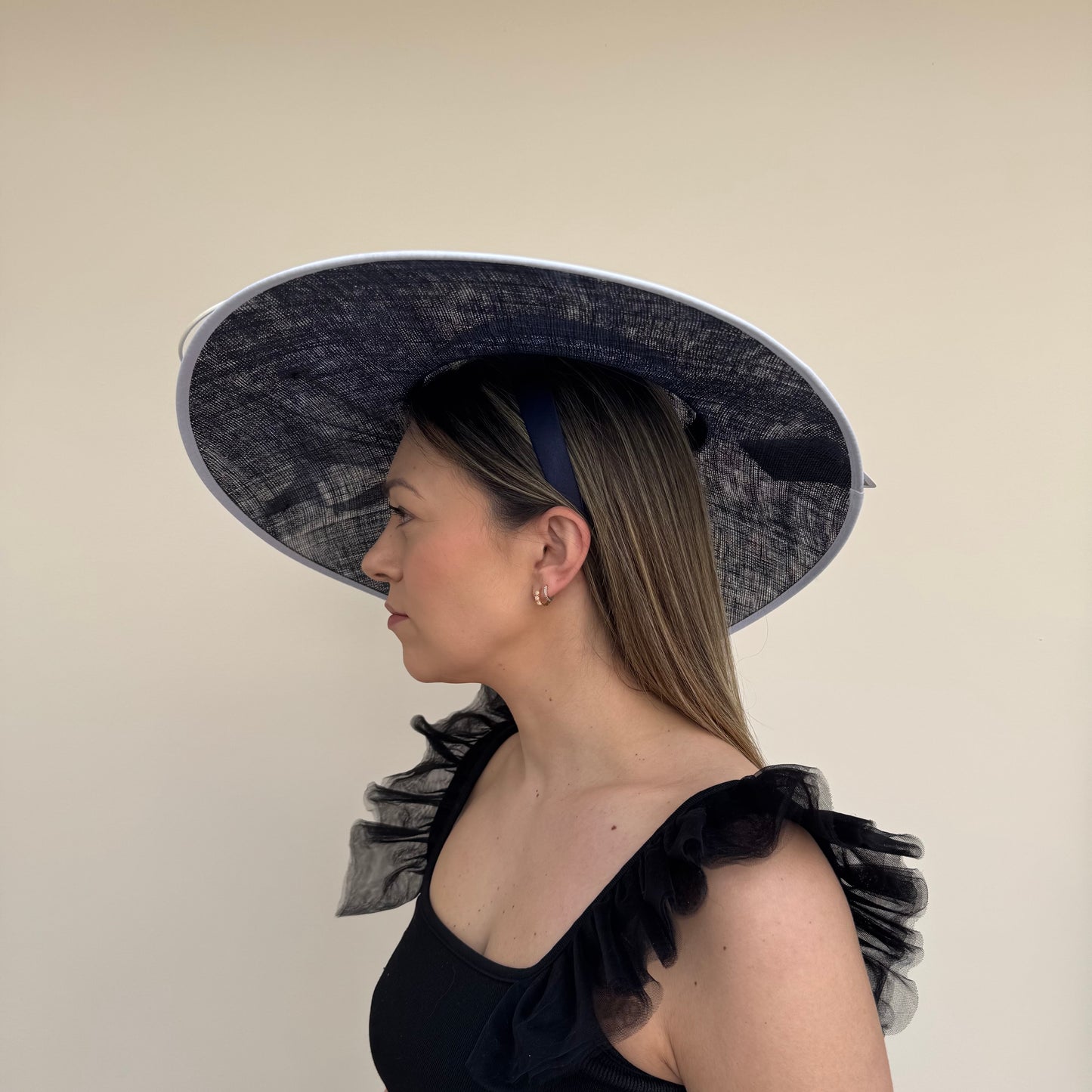 J Bees JB26/131 Navy Blue & White Hatinator with bead embellishment