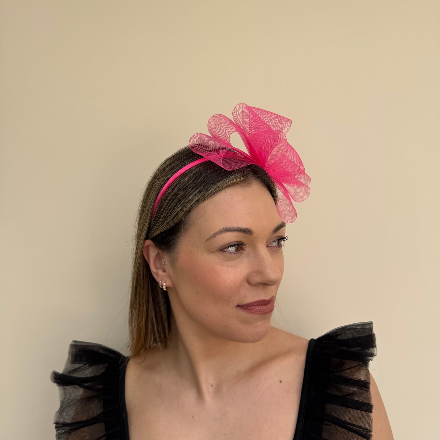 J Bees JB26/113 Hot Pink  Fascinator with Sparkle