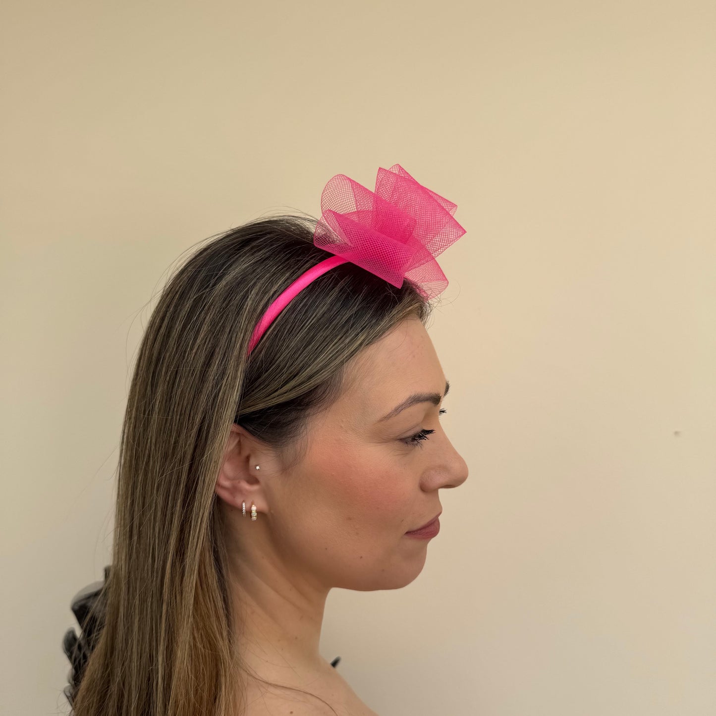 J Bees JB26/113 Hot Pink  Fascinator with Sparkle