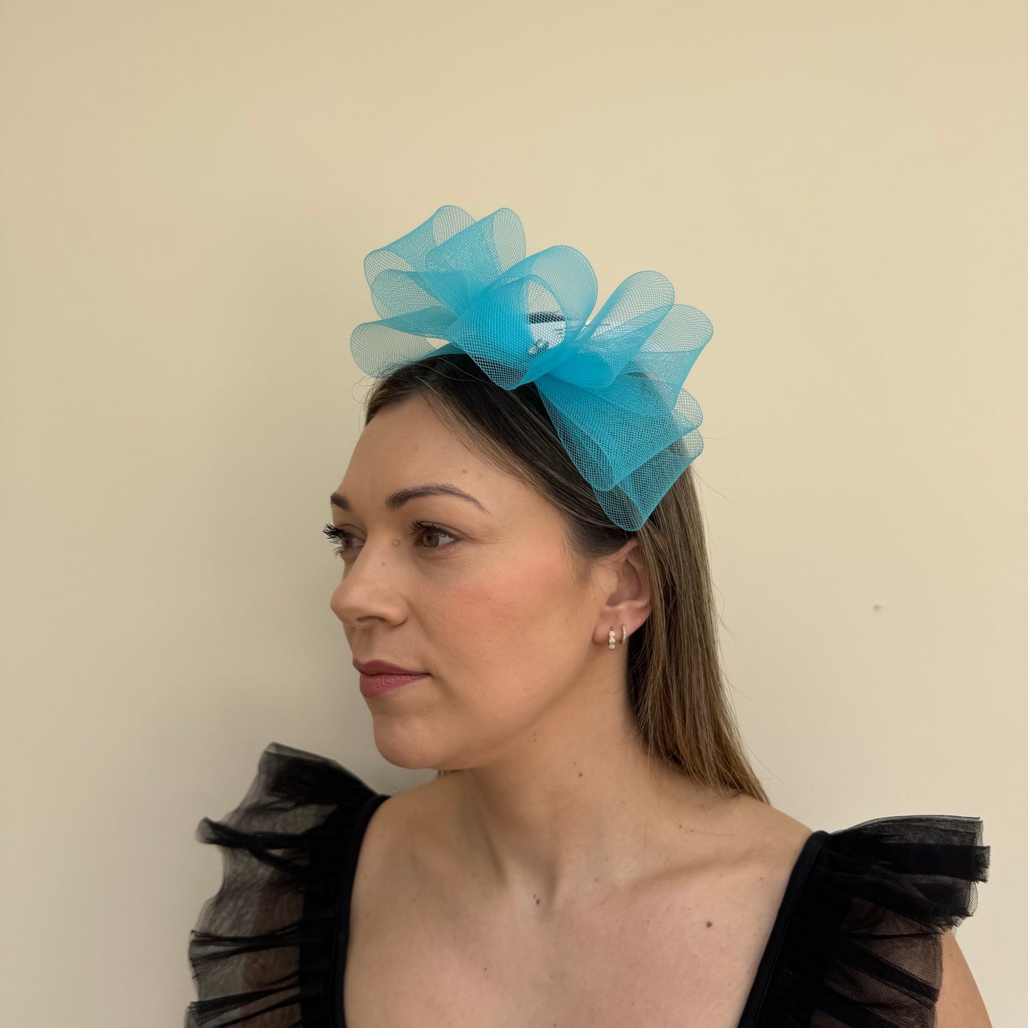 J Bees JB26/113 Turquoise Fascinator with Sparkle