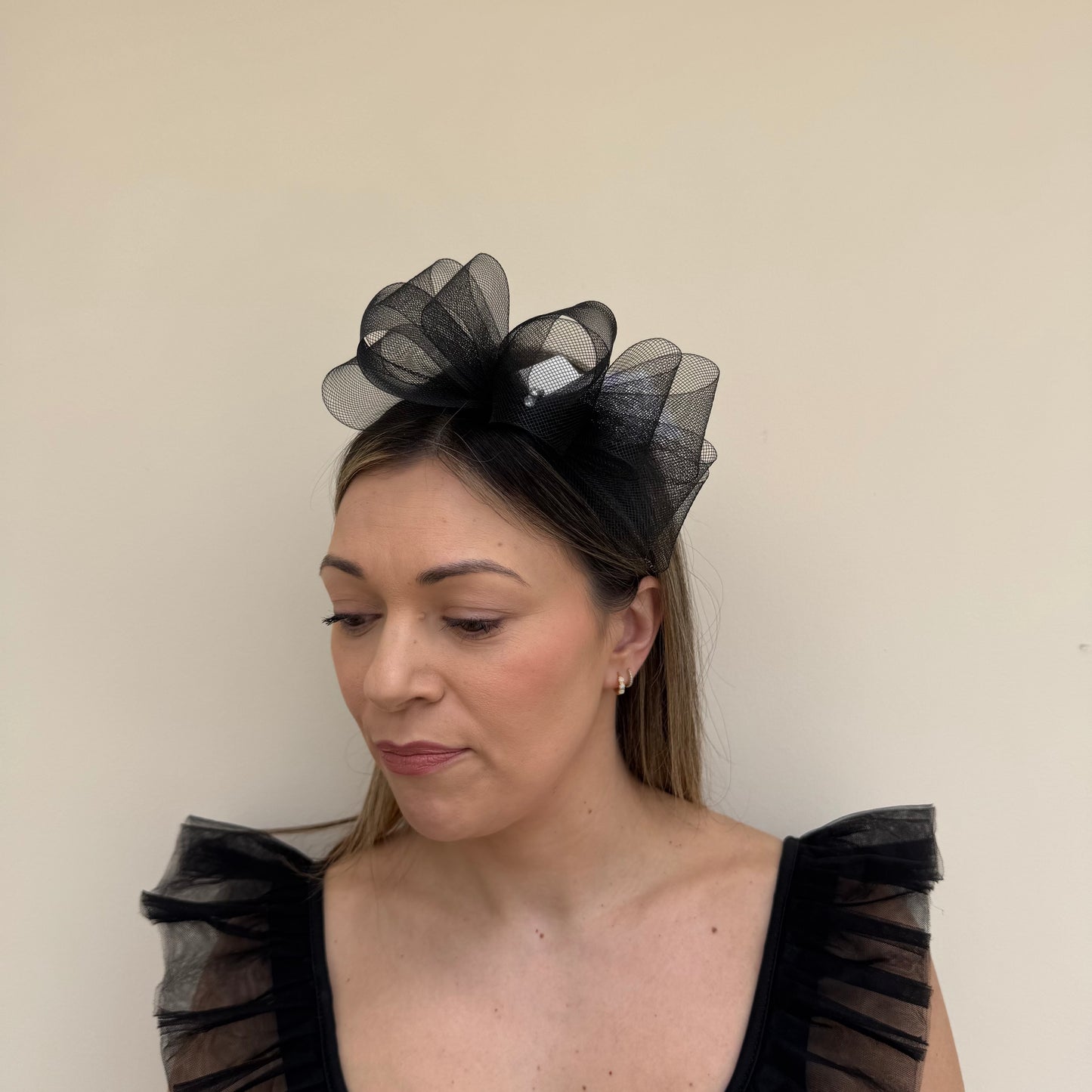 J Bees JB26/113 Black Fascinator with Sparkle