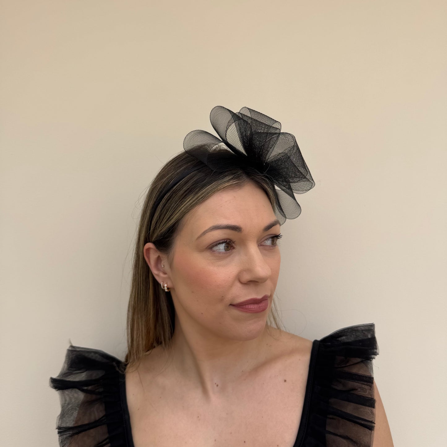 J Bees JB26/113 Black Fascinator with Sparkle