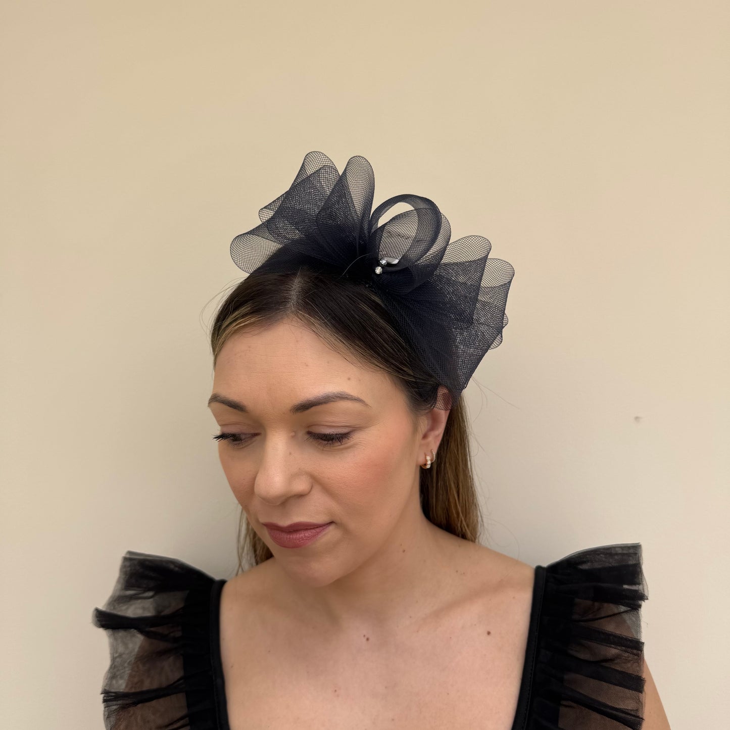 J Bees JB26/113 Navy Blue Fascinator with Sparkle