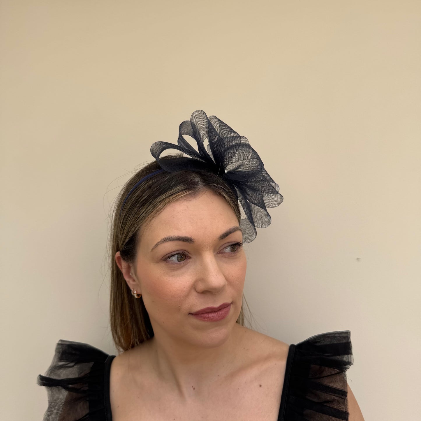 J Bees JB26/113 Navy Blue Fascinator with Sparkle