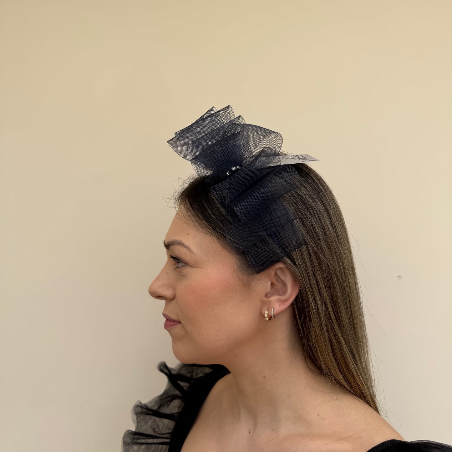 J Bees JB26/113 Navy Blue Fascinator with Sparkle