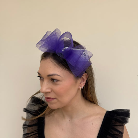 J Bees JB26/113 Purple  Fascinator with Sparkle
