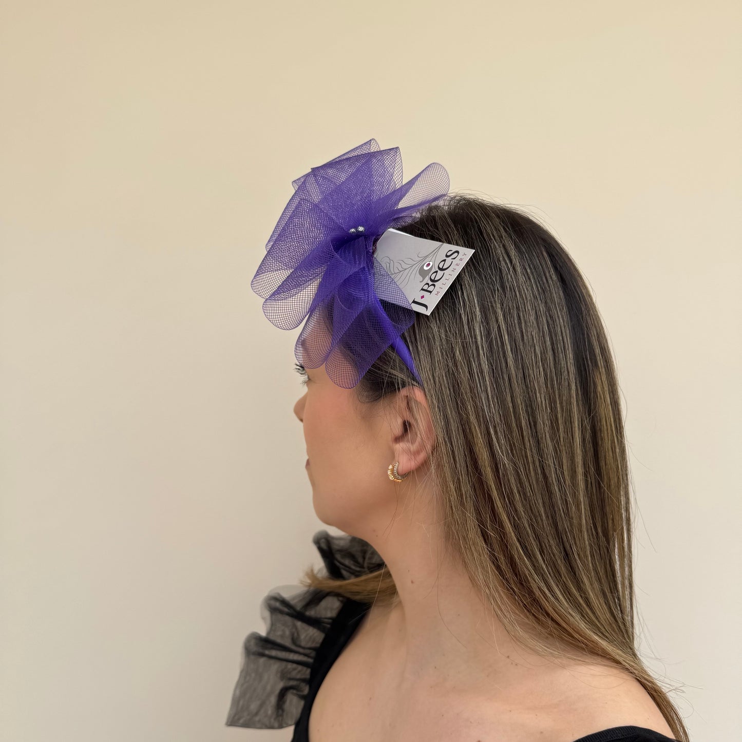 J Bees JB26/113 Purple  Fascinator with Sparkle