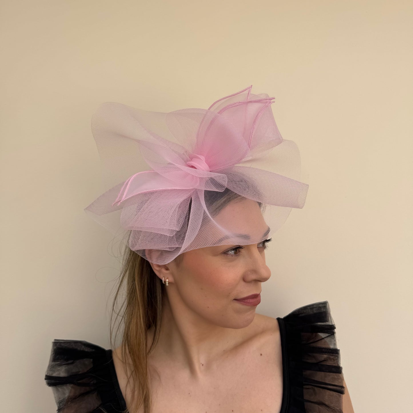 J Bees JB25/72 Peony Pink Mesh Fascinator