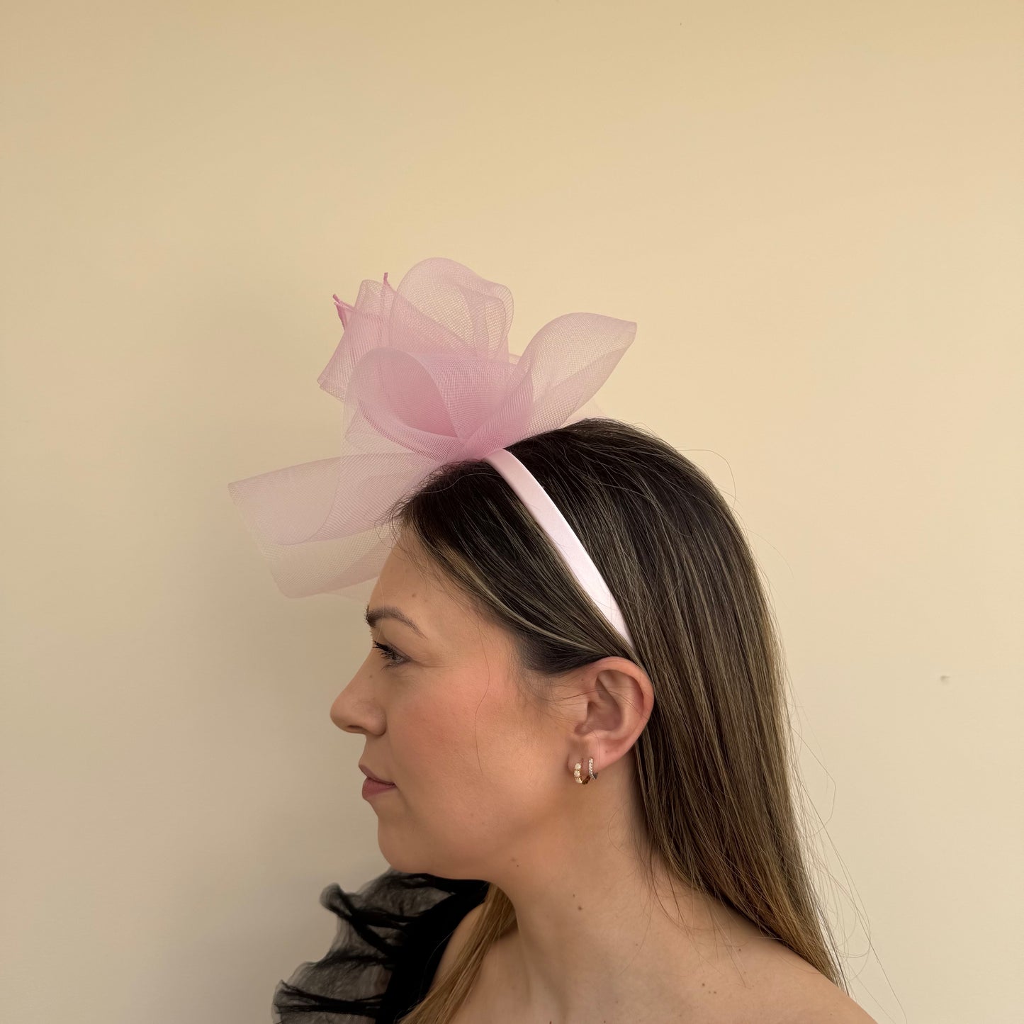 J Bees JB25/72 Peony Pink Mesh Fascinator