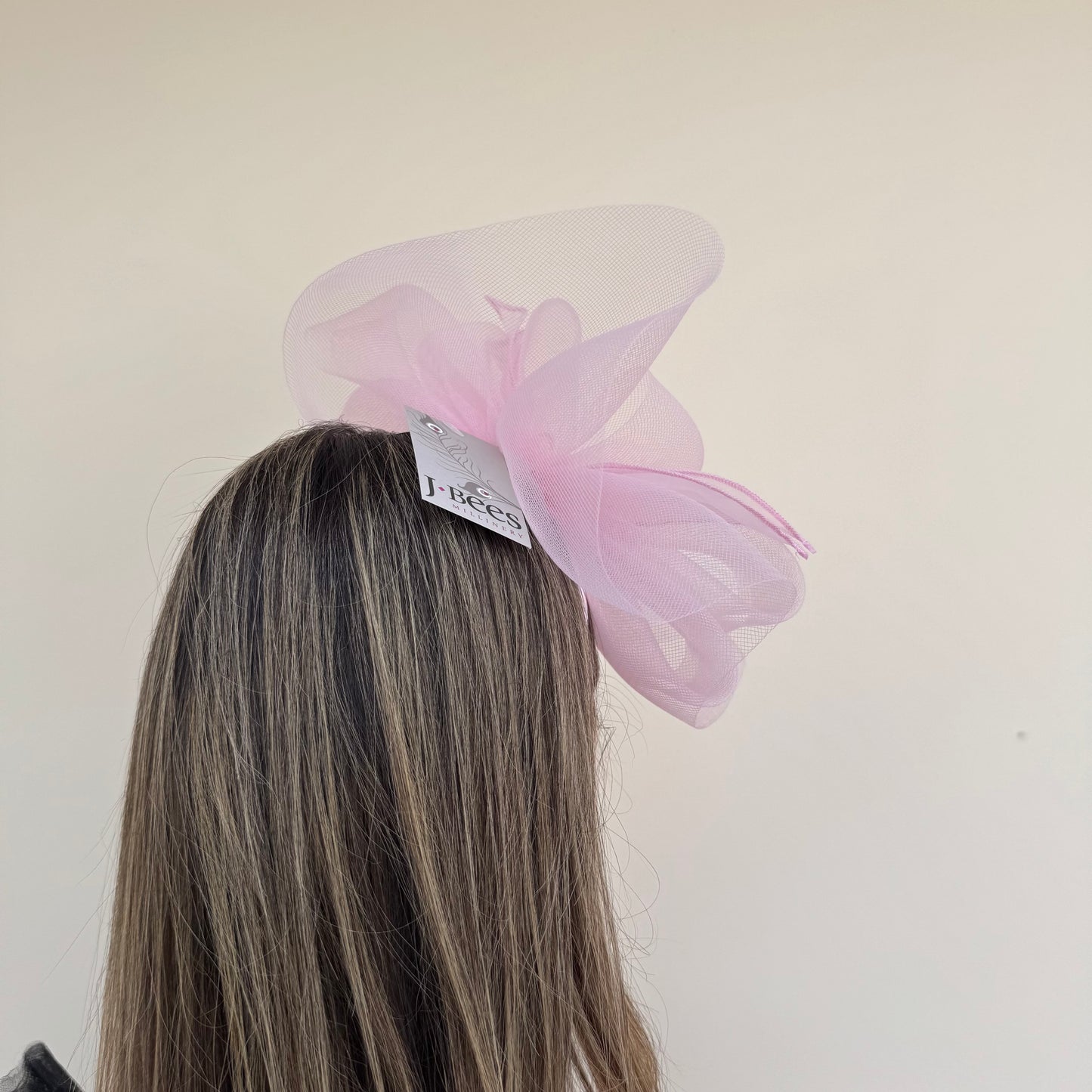 J Bees JB25/72 Peony Pink Mesh Fascinator