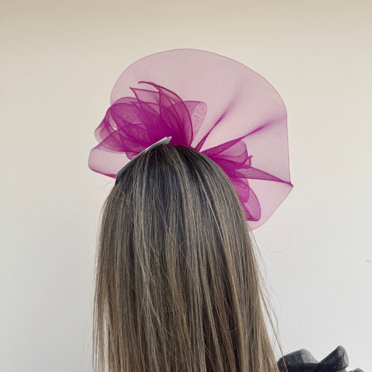 J Bees JB25/72 Vibrant Grape Purple Mesh Fascinator