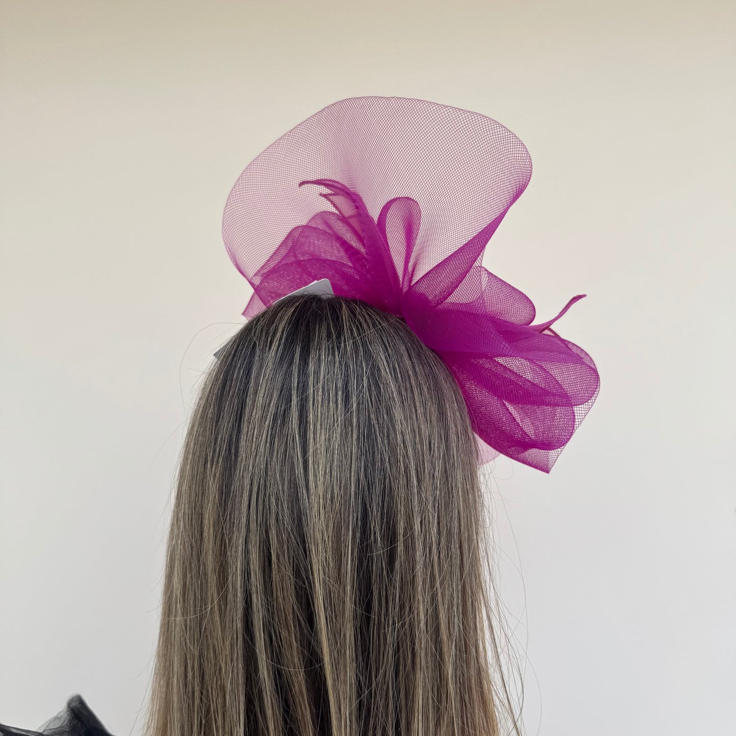 J Bees JB25/72 Vibrant Grape Purple Mesh Fascinator