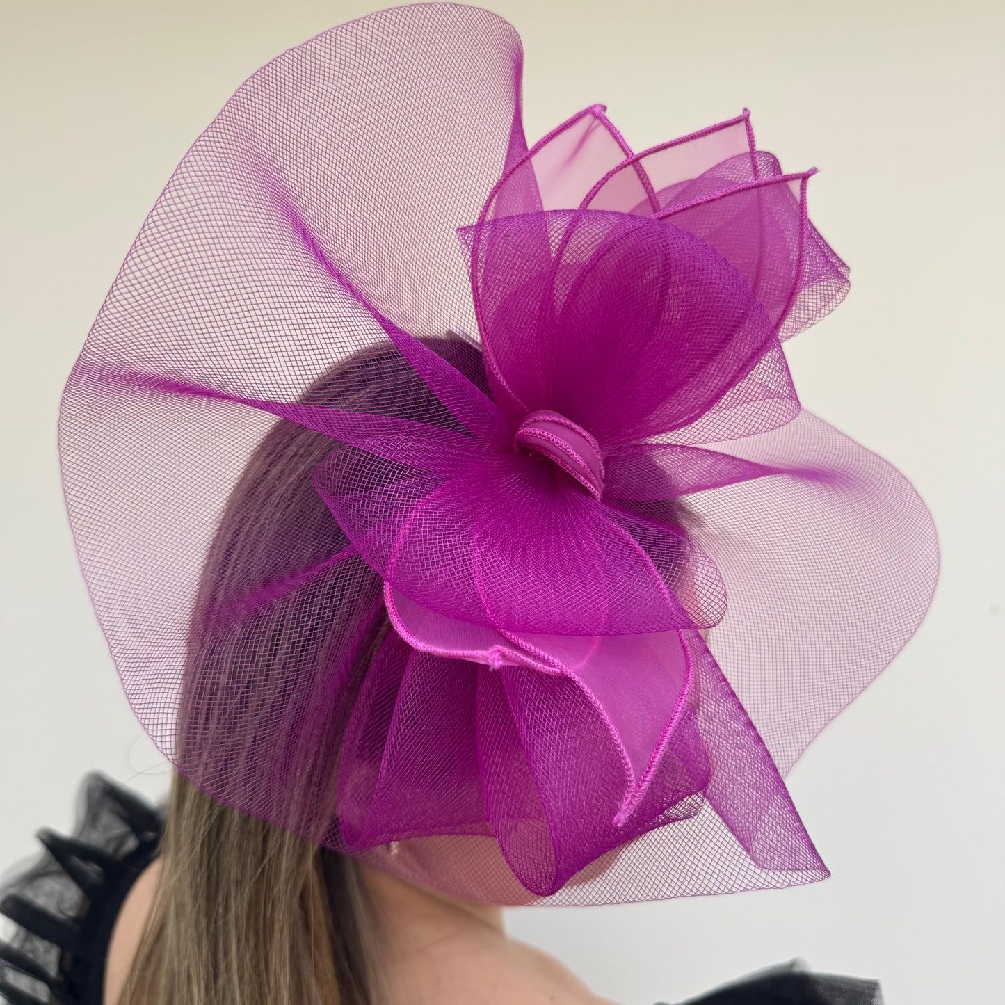J Bees JB25/72 Vibrant Grape Purple Mesh Fascinator