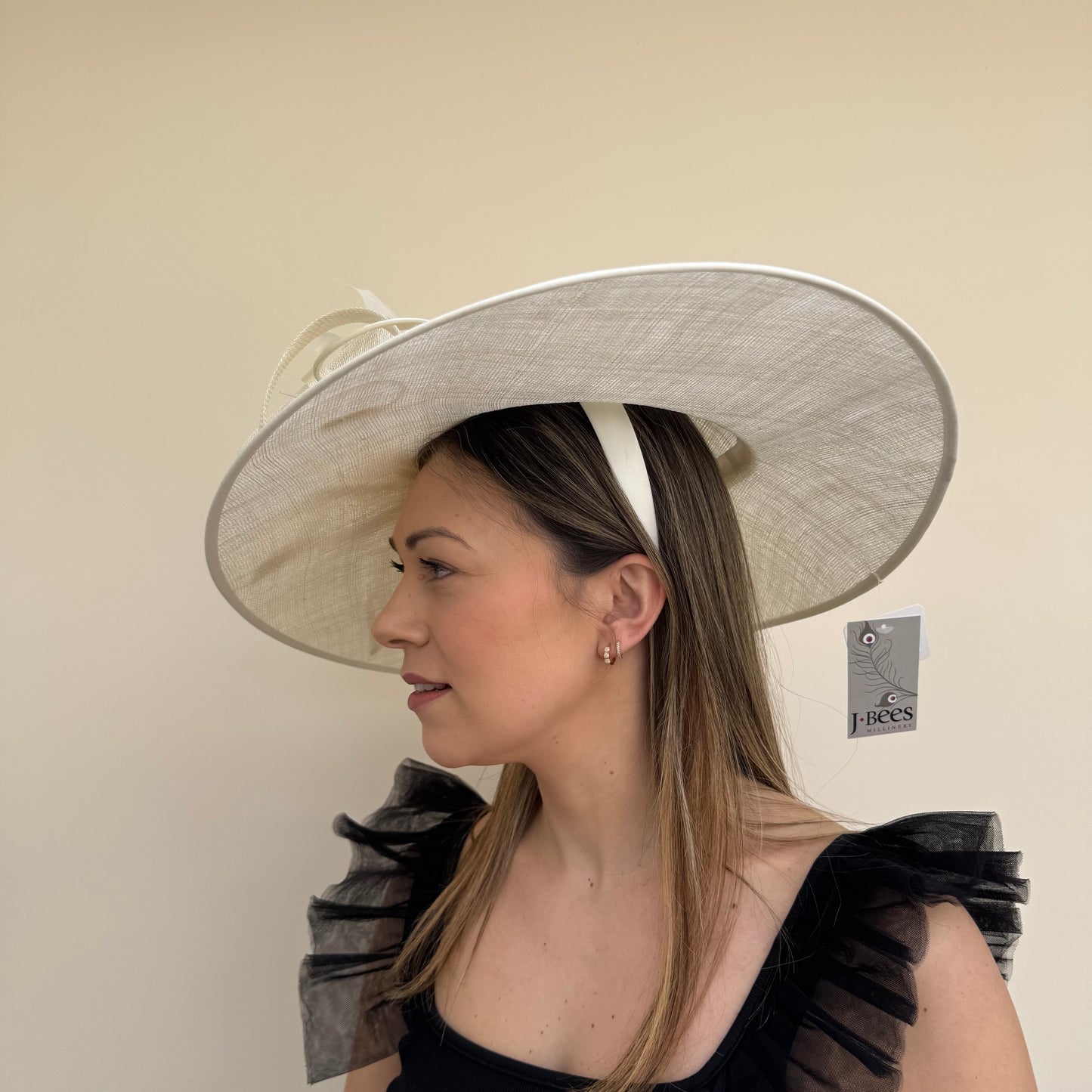 J Bees JB26/131 Ivory Hatinator with bead embellishment