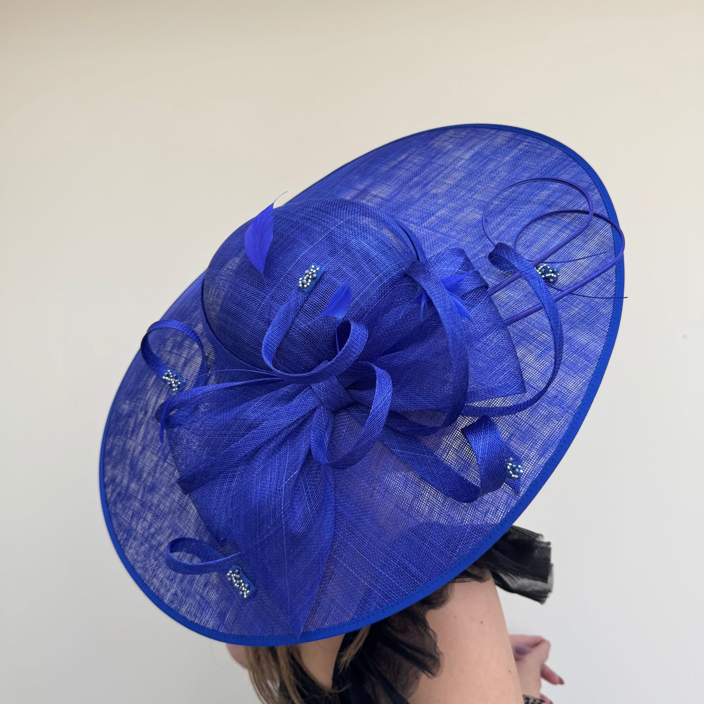 J Bees JB26/131 Cobalt Royal BlueHatinator with bead embellishment