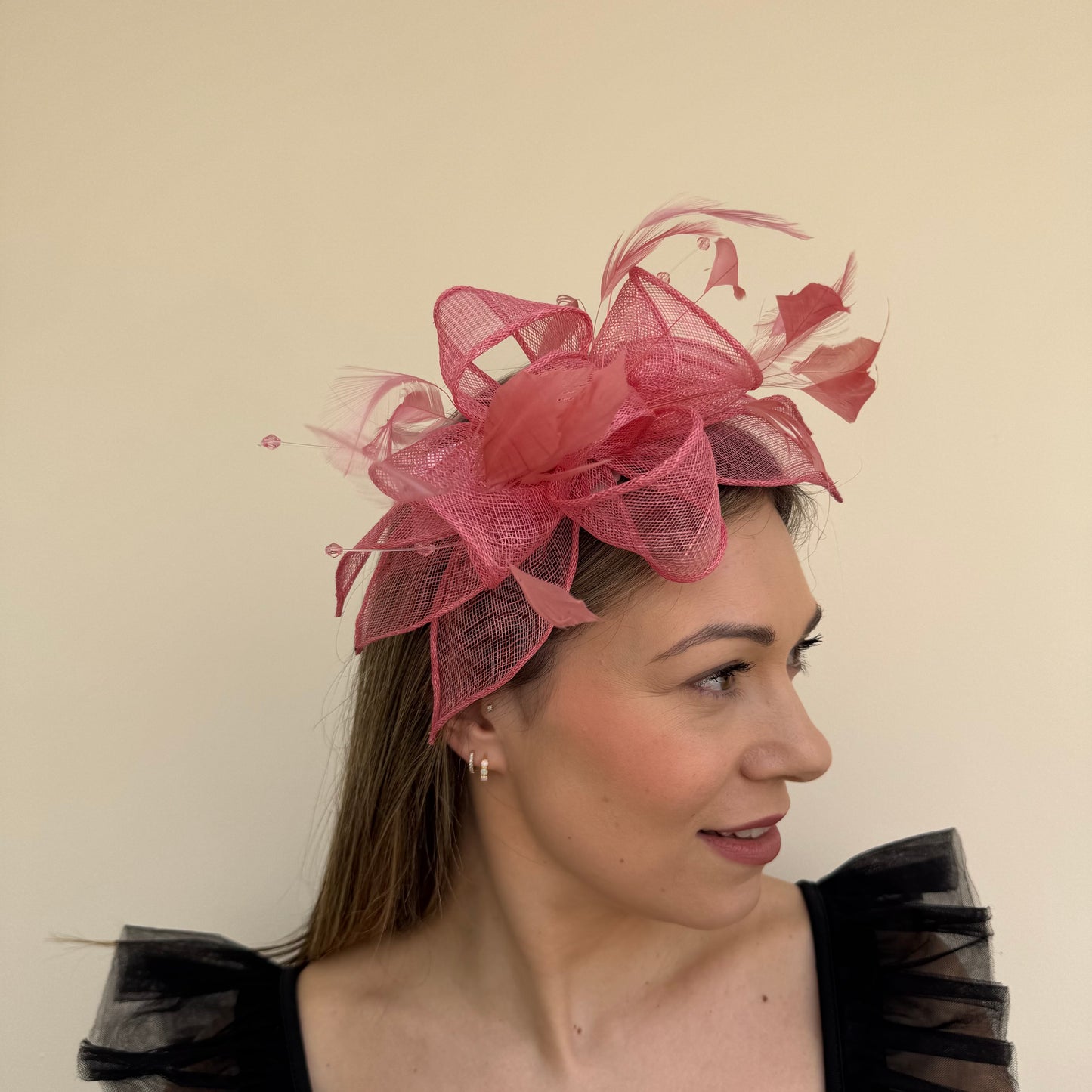 J Bees JB23/318 Coral Pink Fascinator