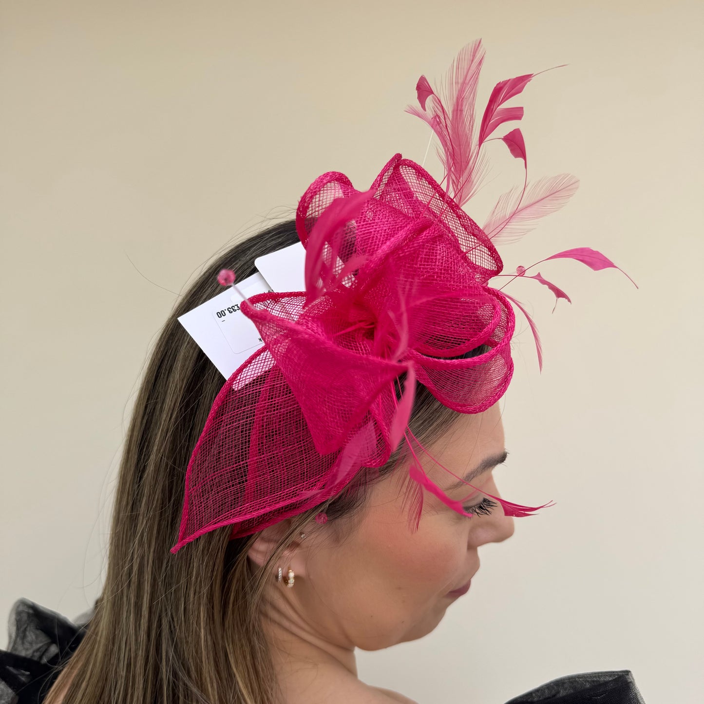J Bees JB23/318 Carmine Pink Fascinator