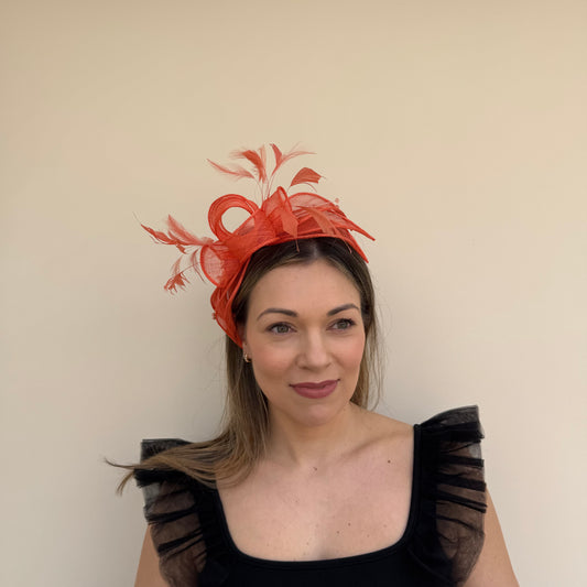 J Bees JB23/318 Papaya Orange Fascinator