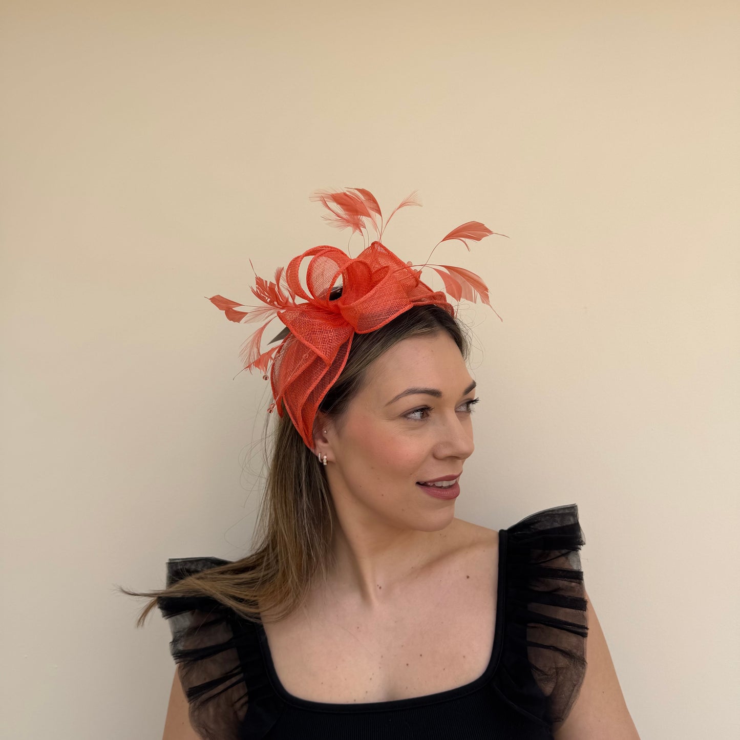 J Bees JB23/318 Papaya Orange Fascinator
