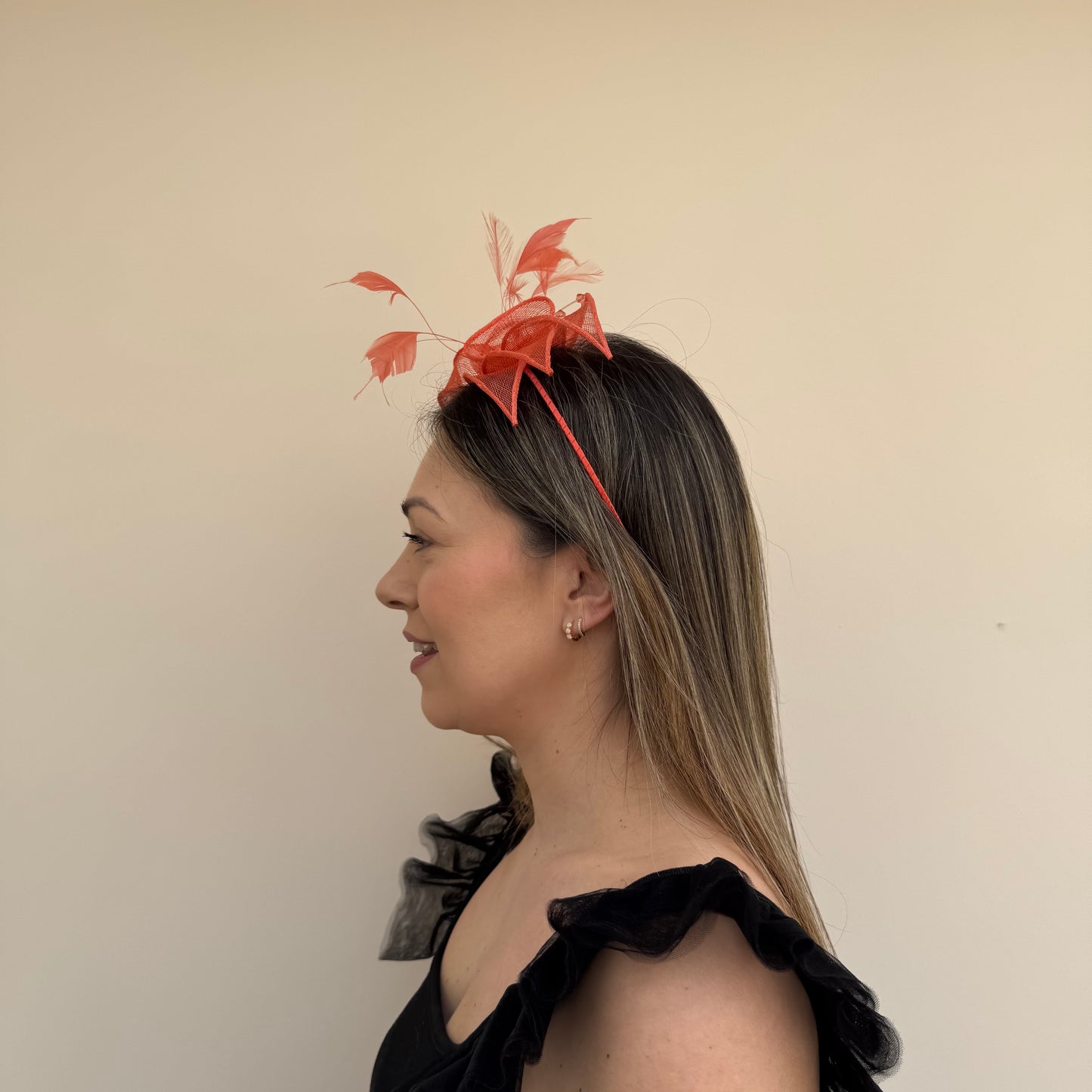 J Bees JB23/318 Papaya Orange Fascinator