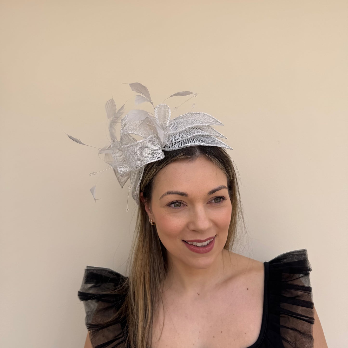 J Bees JB23/318 Silver Lurex Fascinator