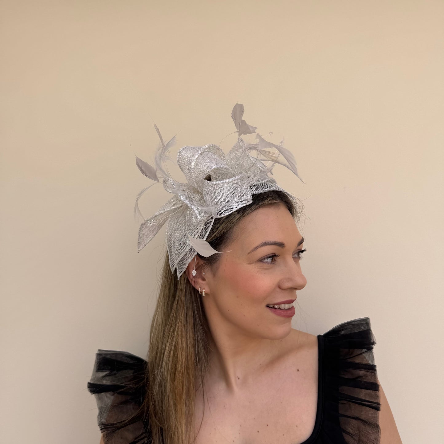 J Bees JB23/318 Silver Lurex Fascinator