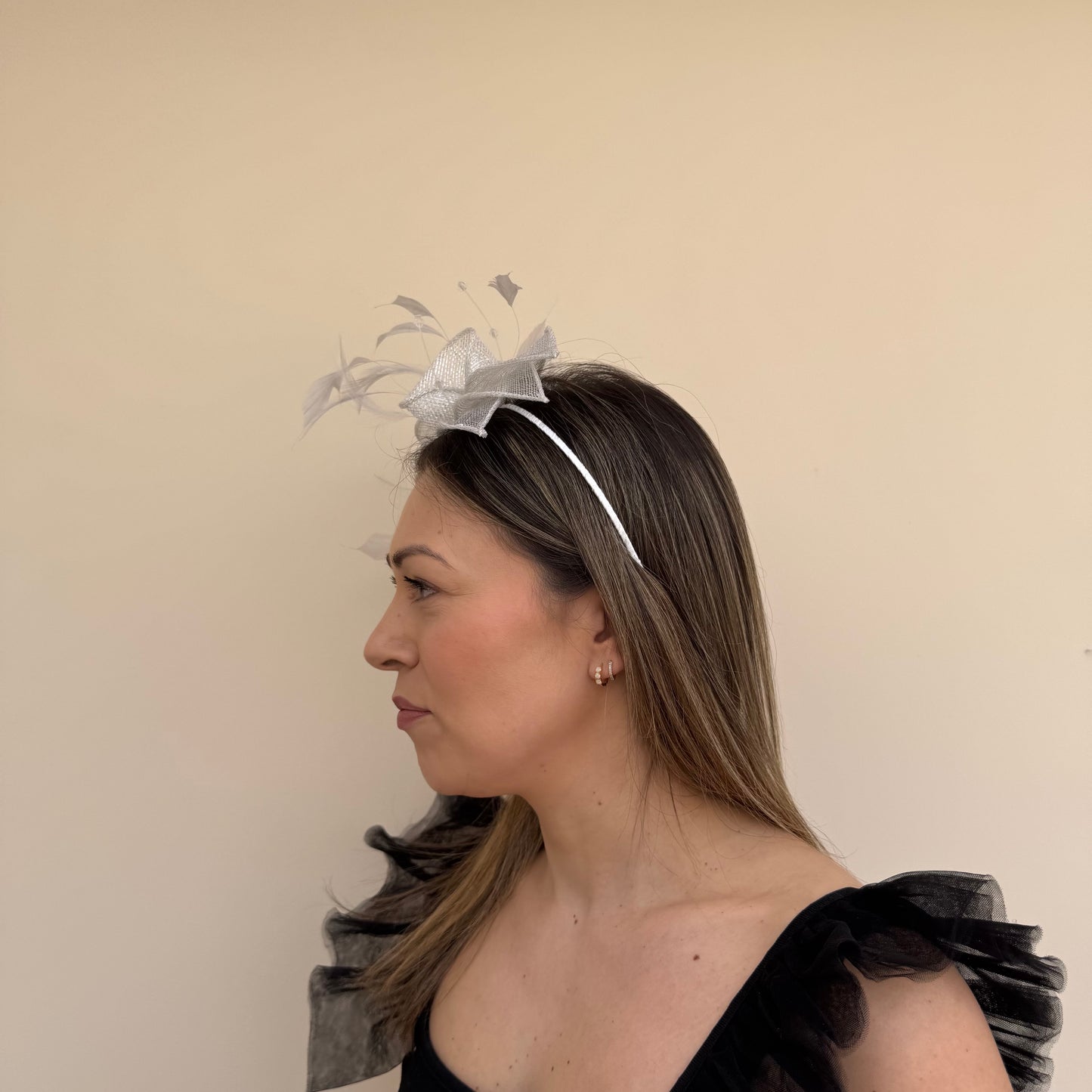 J Bees JB23/318 Silver Lurex Fascinator