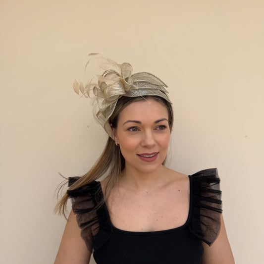 J Bees JB23/318 Gold/Silver Lurex Fascinator