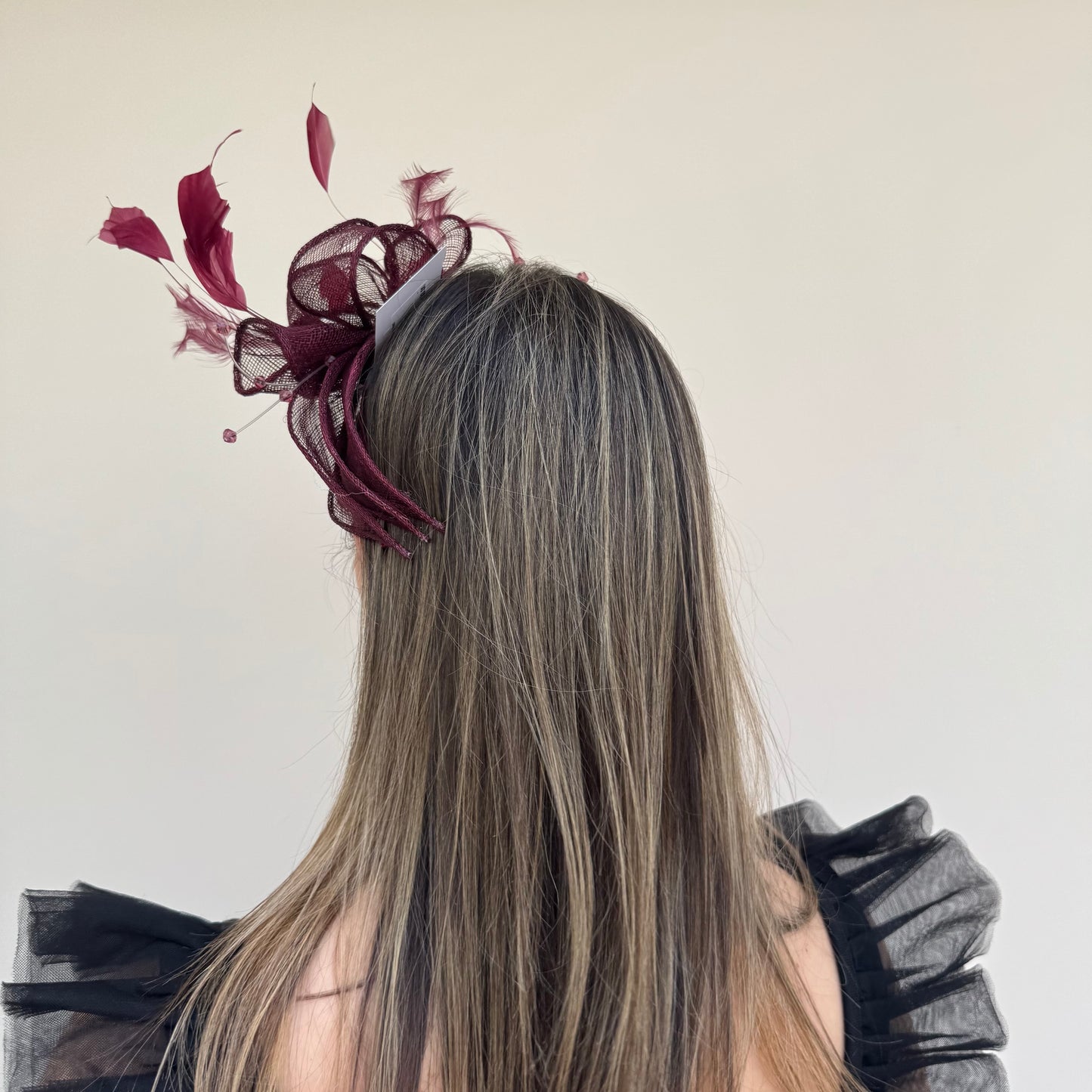 J Bees JB23/318 Garnet Claret Red Fascinator
