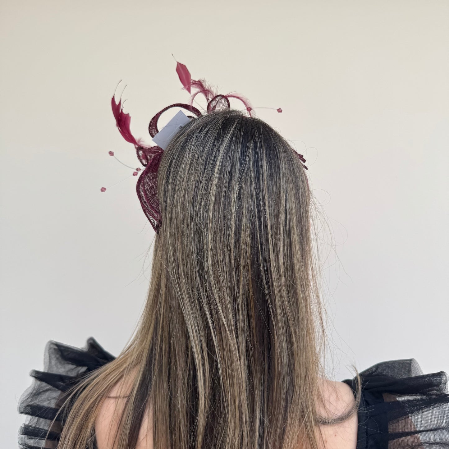 J Bees JB23/318 Garnet Claret Red Fascinator