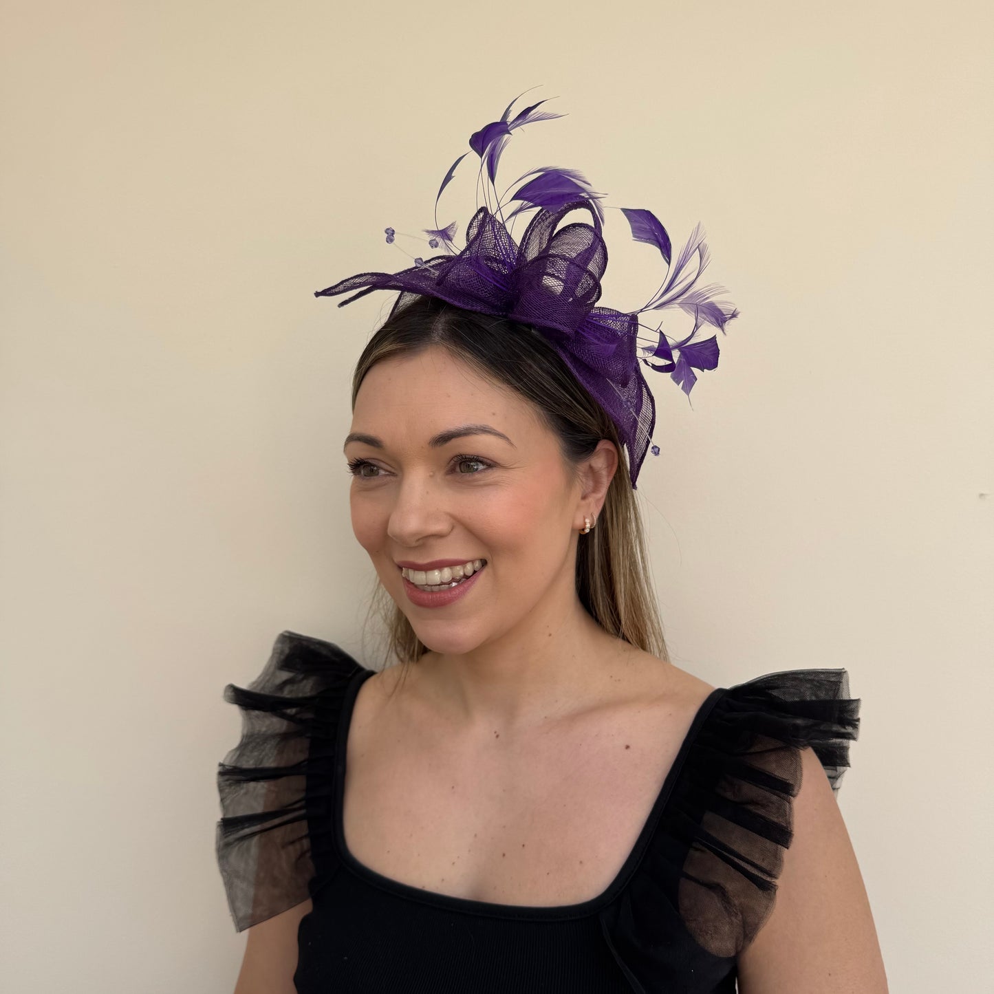 J Bees JB23/318 Purple Fascinator