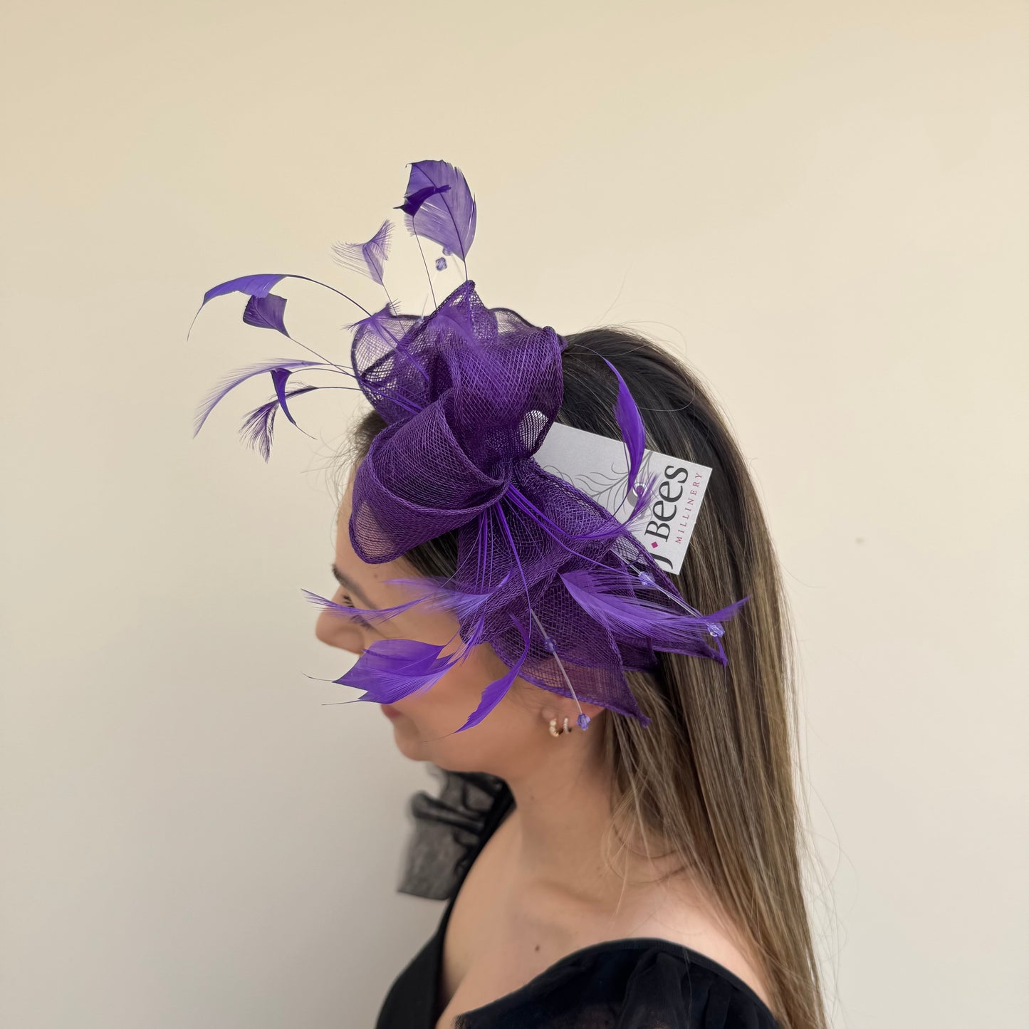 J Bees JB23/318 Purple Fascinator