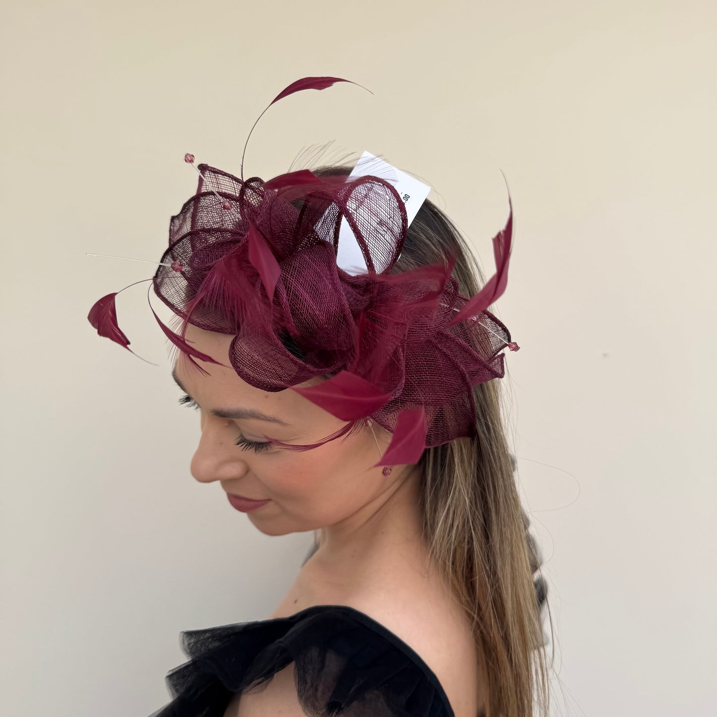 J Bees JB23/318 Rouge Deep Red Fascinator