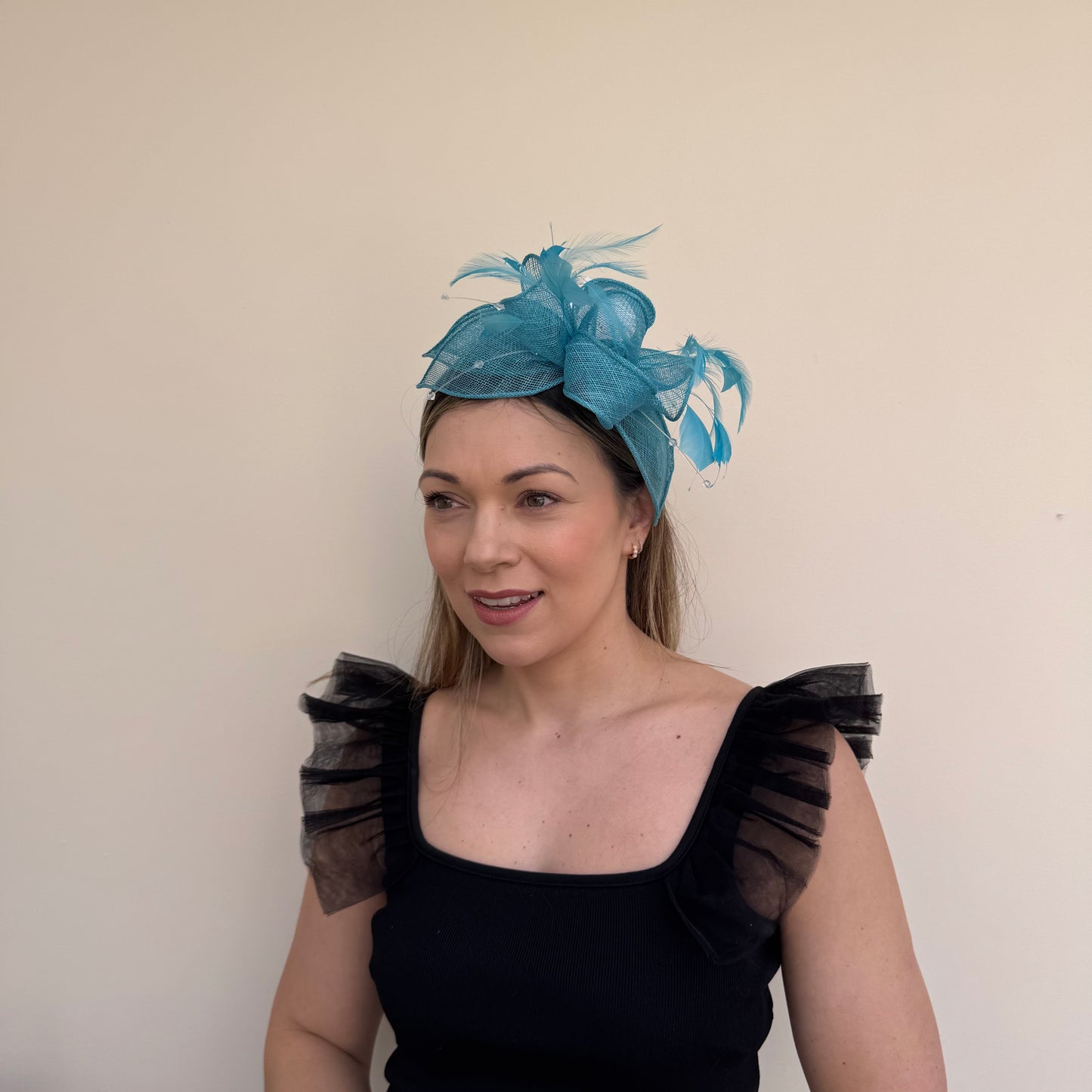 J Bees JB23/318 Turquoise Blue Fascinator