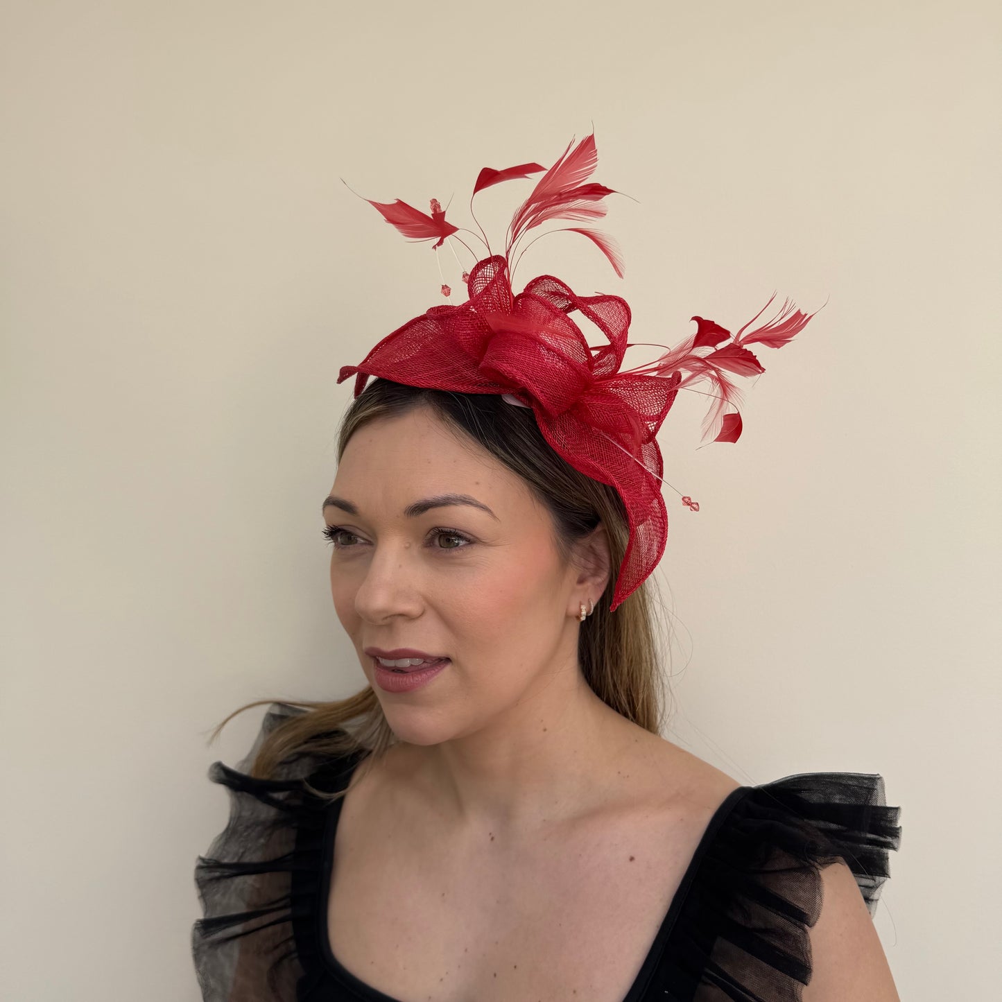 J Bees JB23/318 Poppy Red Fascinator