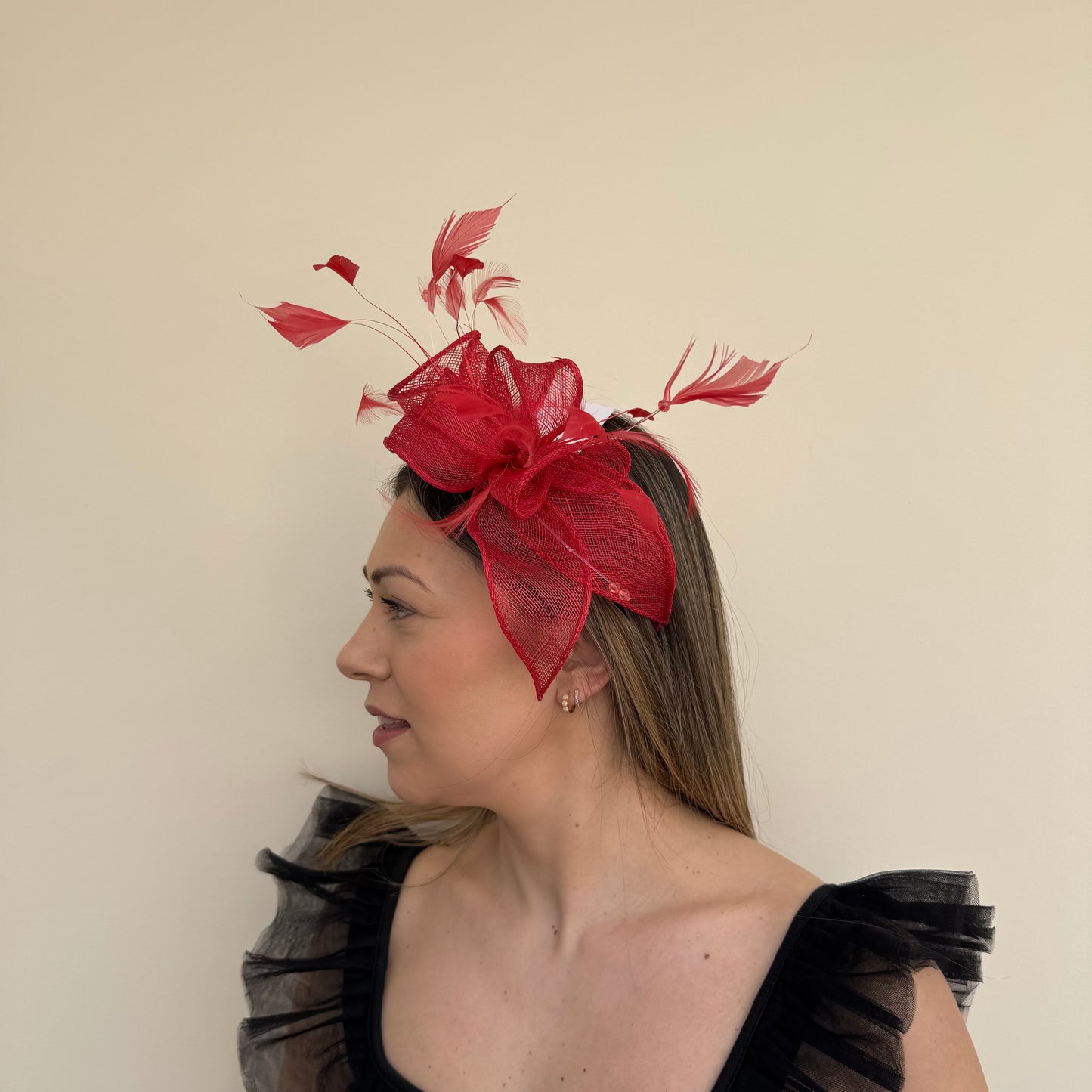 J Bees JB23/318 Poppy Red Fascinator
