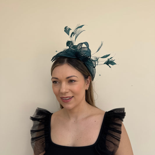 J Bees JB23/318 Forest Green Fascinator