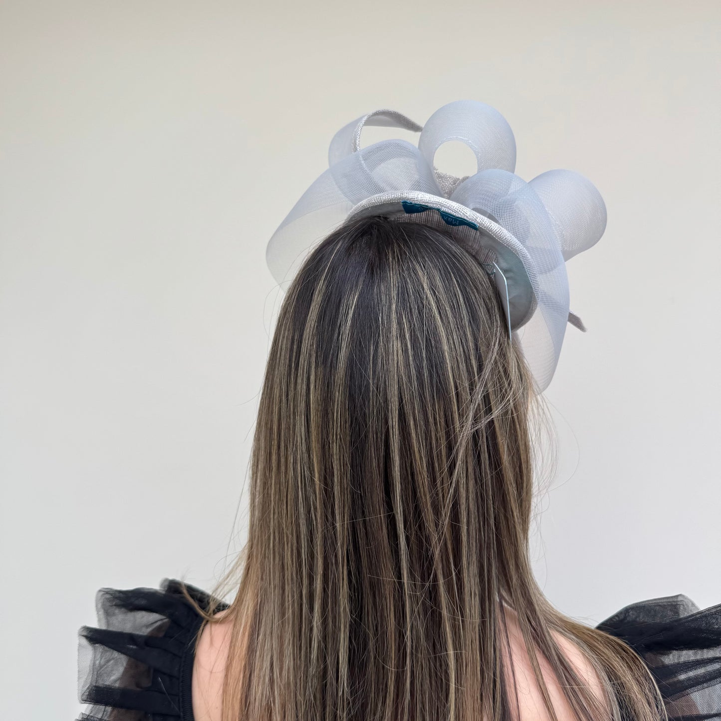 Max and Ellie JP3 Matt Silver Pillbox Fascinator