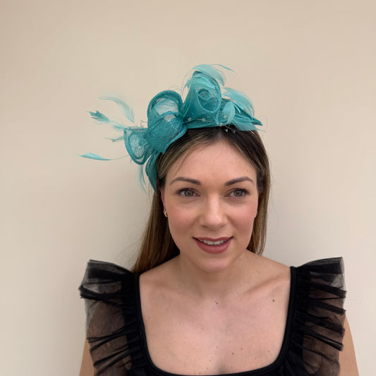 Max and Ellie CF1 Lagoon Blue Fascinator